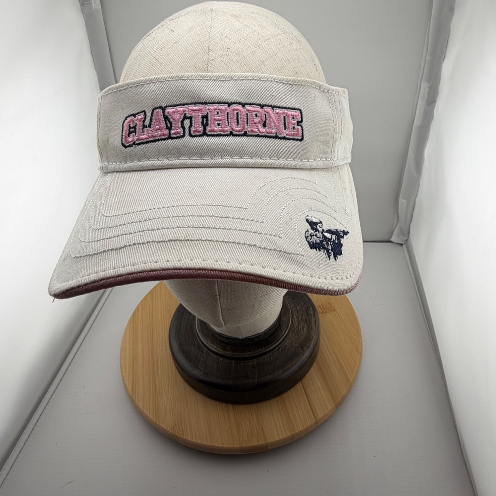 The Game Claythorne Lodge Sporting Clays Visor Hat Shooting Cream Pink NWT